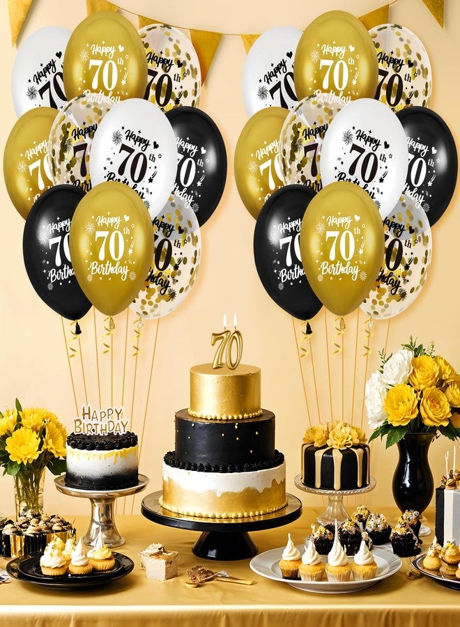 Yoirrat 70th Birthday Balloons for Men, 24Pcs Black Gold White Happy 70th Birthday Balloons Decorations for Men Women 70 Years Old Party Decor Supplies - Image 2